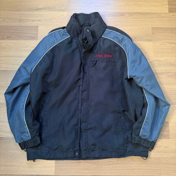 Men's Mac Tools Black Red Gray Zip Up Windbreaker Work Wear Shell Jacket Sz XL - Picture 4 of 5